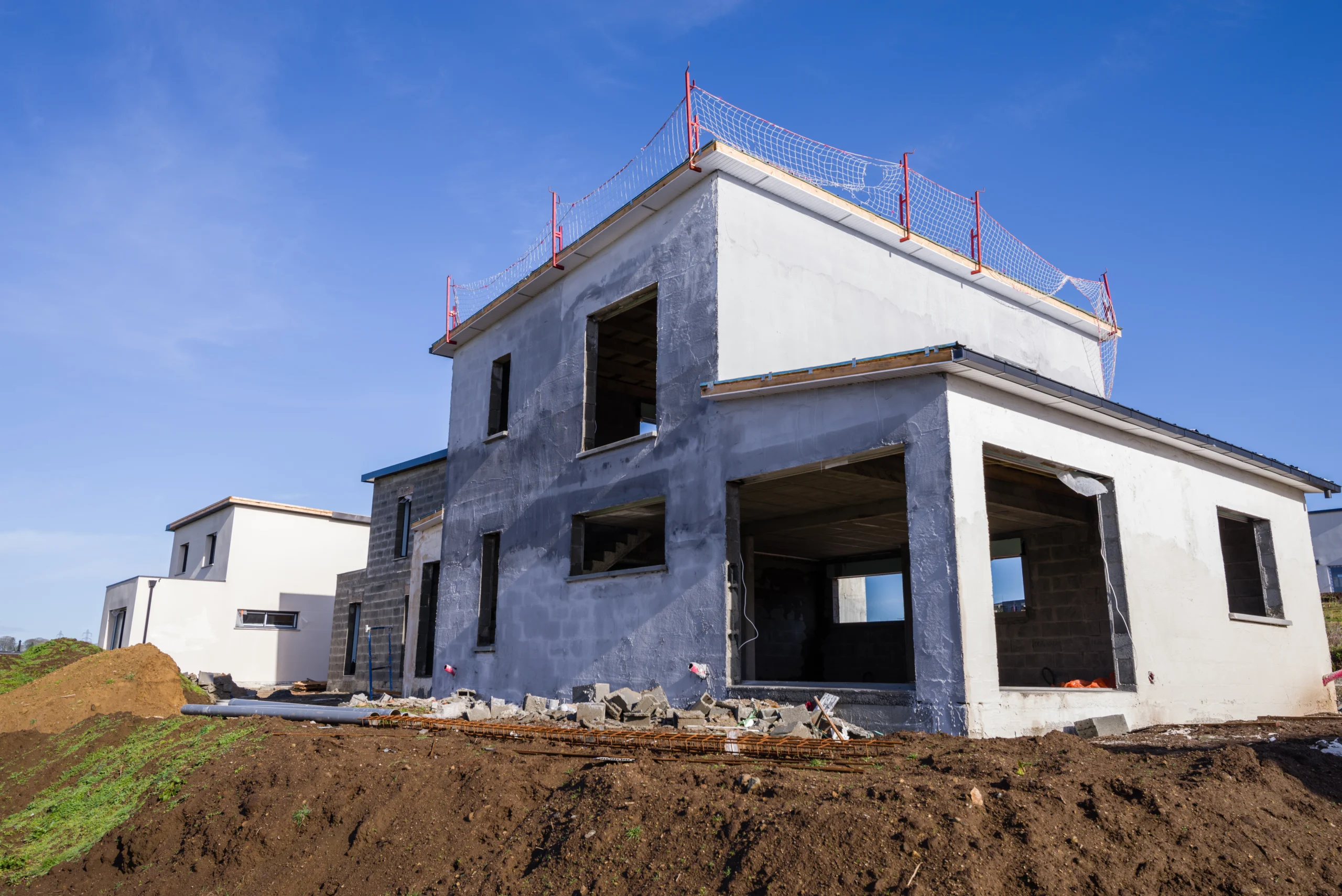 Phase de travaux dans le projet de construction